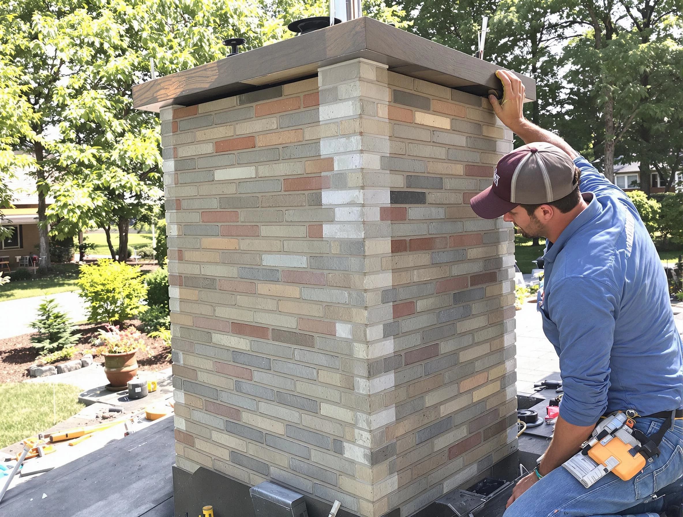 Lawrenceville Chimney Sweep completing a modern chimney remodel in Lawrenceville, GA