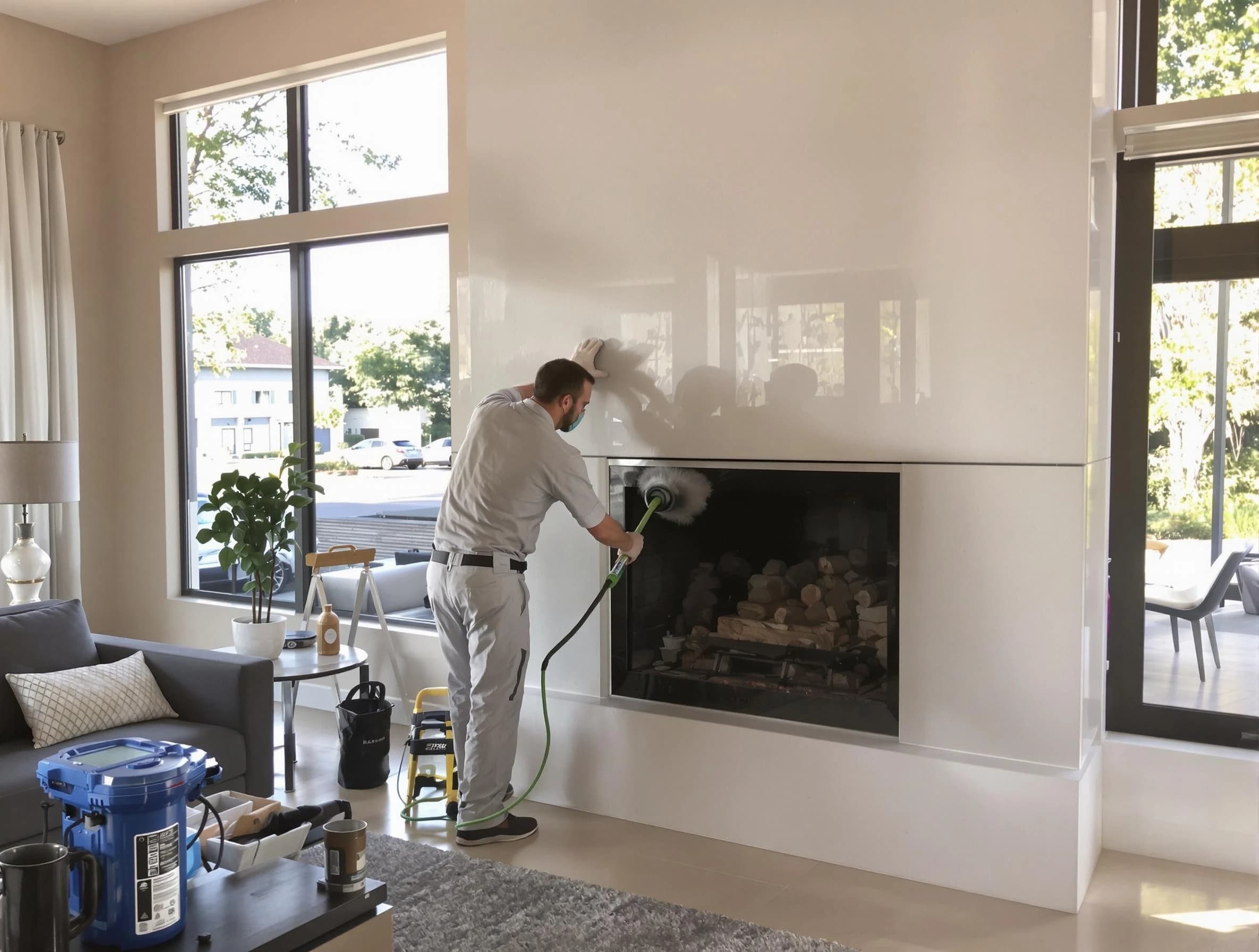 Lawrenceville Chimney Sweep performing thorough soot removal in Lawrenceville, GA