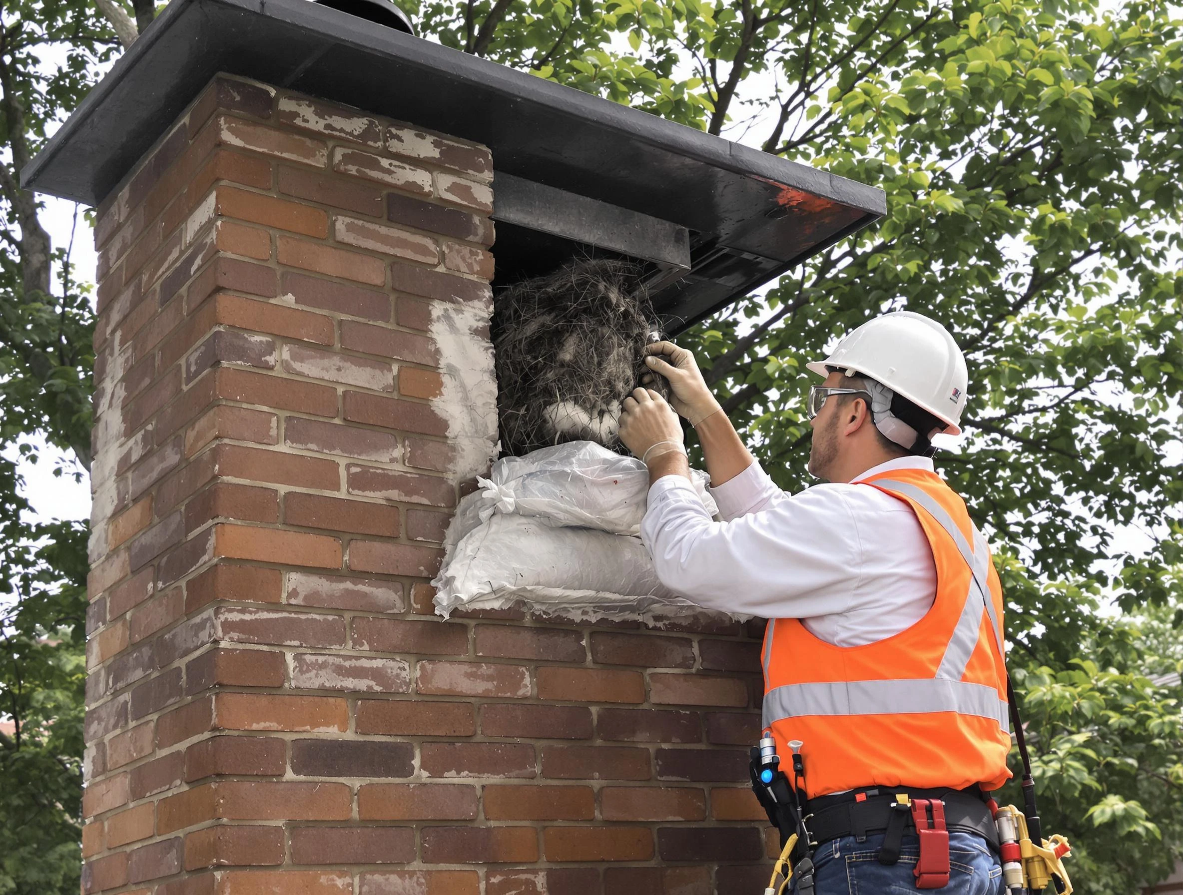 Humane removal of debris and animals by Lawrenceville Chimney Sweep in Lawrenceville, GA