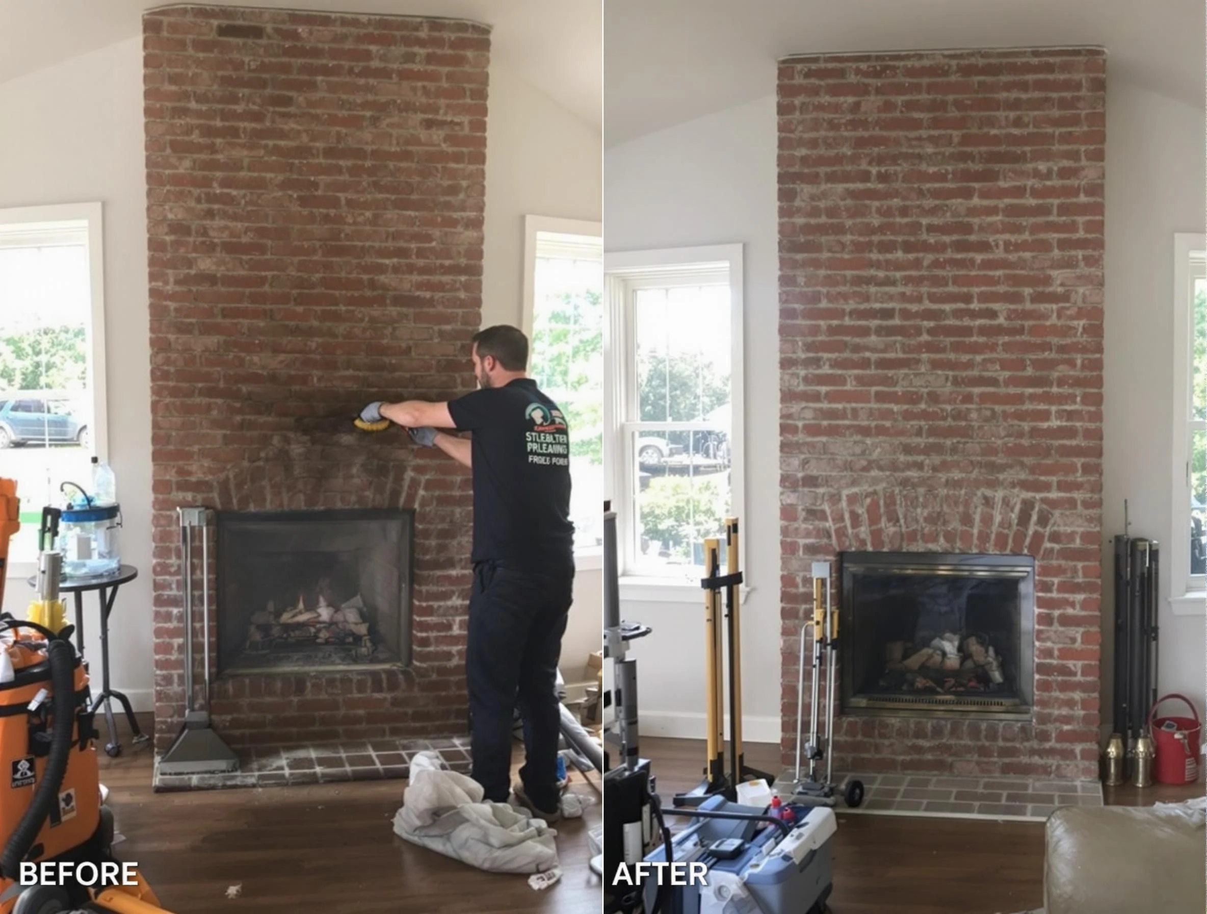 Finished chimney sweeping service by Lawrenceville Chimney Sweep in Lawrenceville, GA