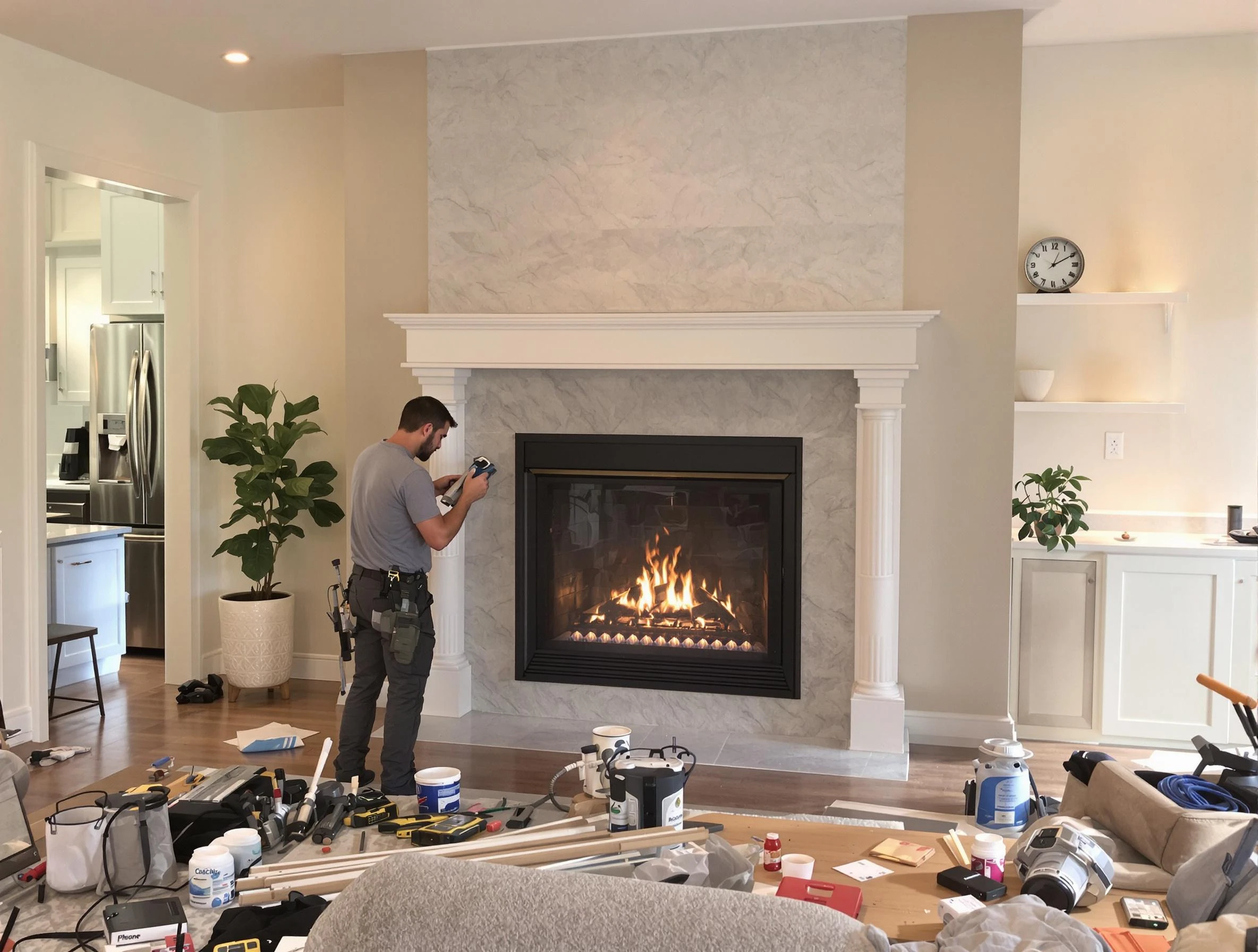 Newly installed fireplace by Lawrenceville Chimney Sweep in Lawrenceville, GA