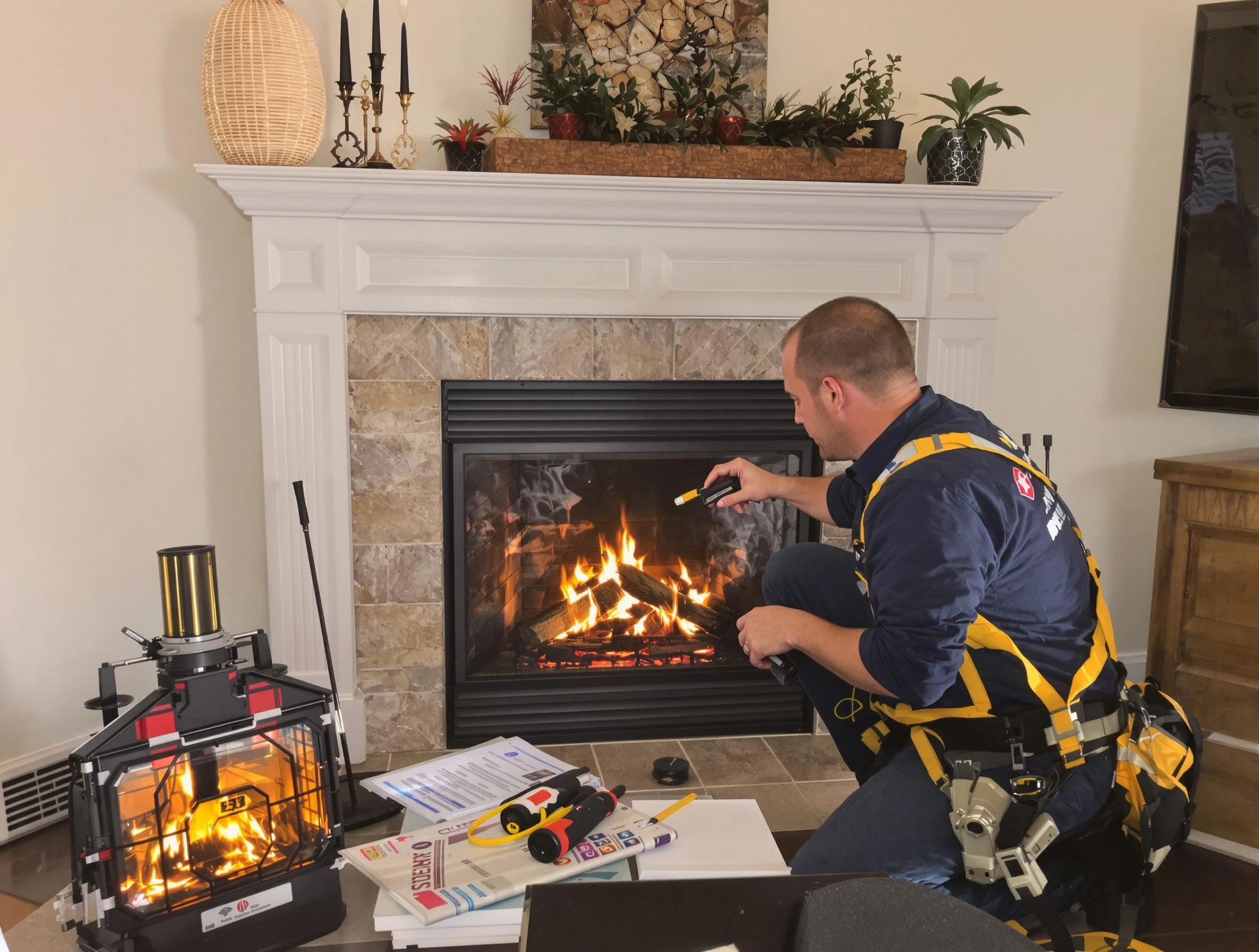 Safety-focused fireplace inspection by Lawrenceville Chimney Sweep in Lawrenceville, GA
